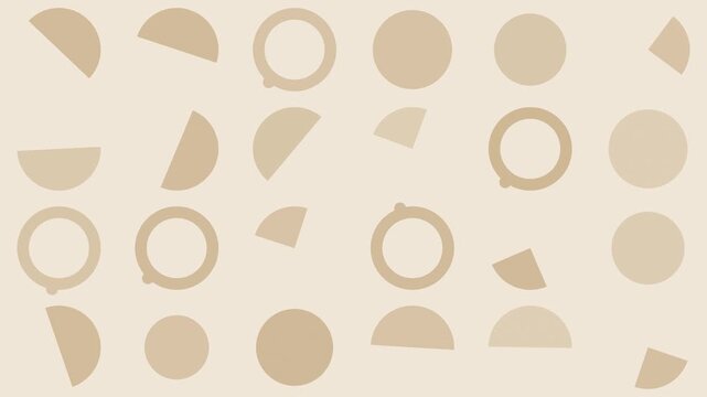 Beige bauhaus geometric shapes rotating slowly, retro modern seamless loop background