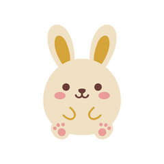 Cute Cartoon Bunny Rabbit Face. © kevin