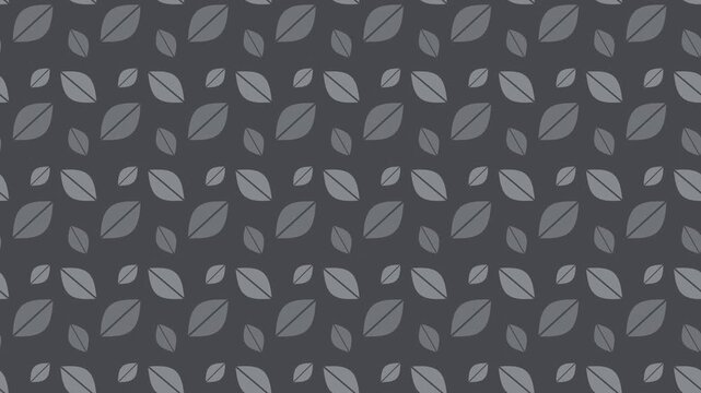 Gray botanical leaf pattern scrolling gently, natural organic seamless loop background