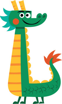 Cute Cartoon Green Dragon