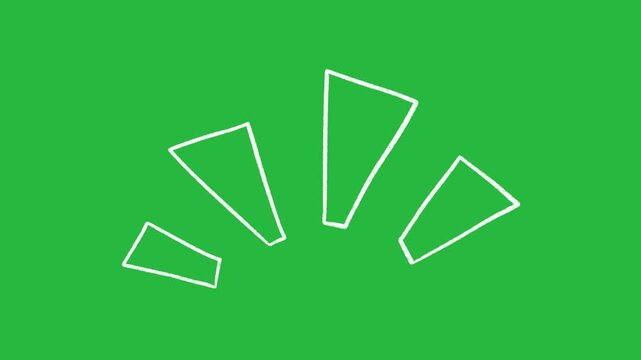 Cartoon 2D Animation Outline Dash Semi Circle Accent Overlay on Green Screen