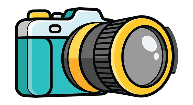 Camera with yellow lens ring.