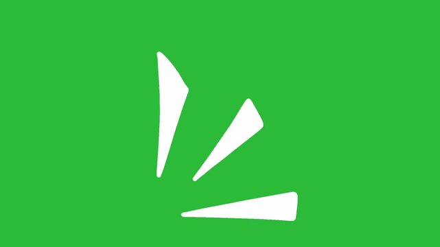 Hand Drawn Bold Geometric Blast Accent Animation on Green Screen Background