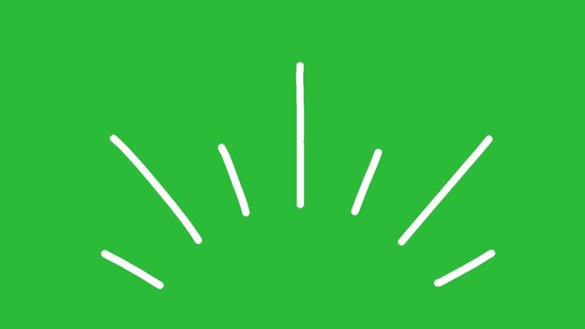 Hand Drawn Arced Sunburst Speed Lines FX Overlay on Green Screen Background