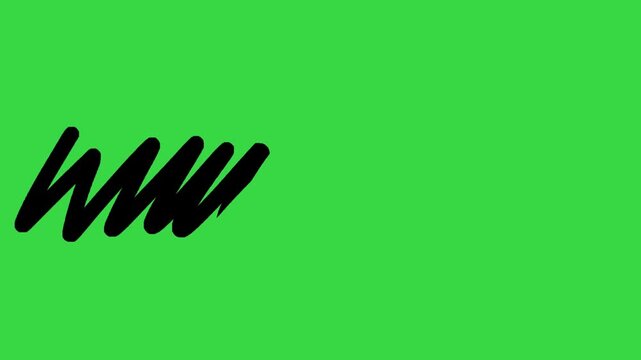 Hand Drawn Zigzag Scribble Line Text Eraser Animation on Green Screen Background