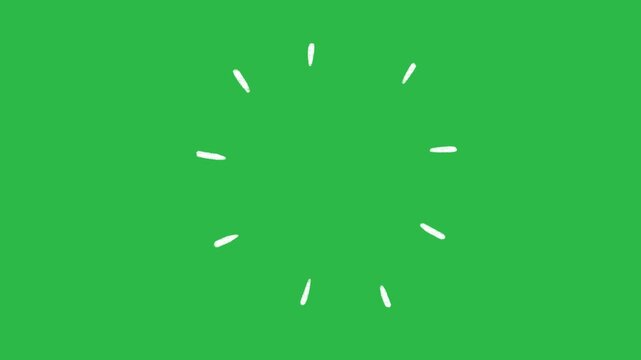 Hand Drawn Sunburst Radial Speed Lines Animation on Green Screen Background
