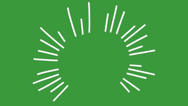 Hand Drawn Dense Multi Line Accent Shockwave Animation on Green Screen Background