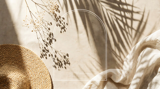 Straw and woven arch frame with decorative