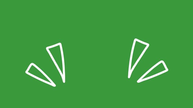 Hand Drawn Triangular Exclamation Expression FX Overlay on Green Screen Background
