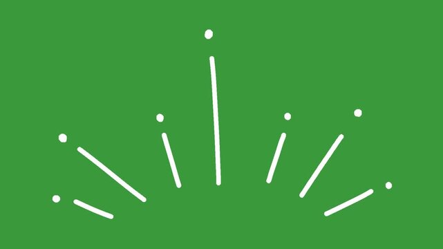 Hand Drawn Sparkle Blast and Star Burst Animation on Green Screen Background