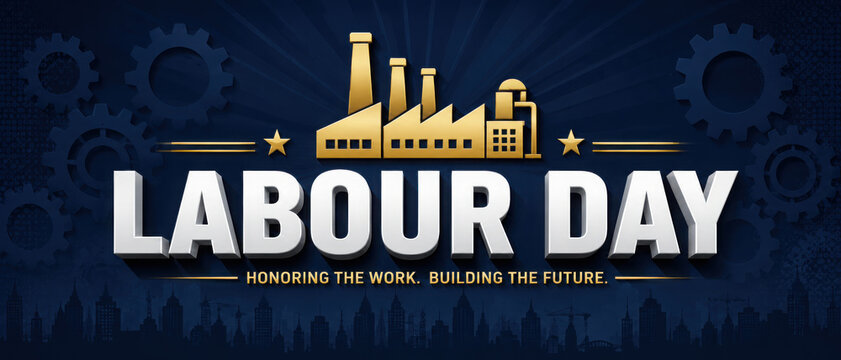 Labor Day ( 1st Sep) big Poster,banner With A Group Of People Of Different Occupations With abstract Background