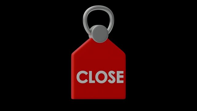 3D Render of Welcome Open and Sorry We Are Closed Sign Animation Potrait