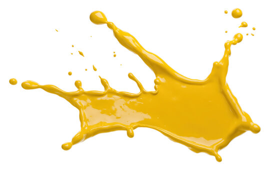 Yellow Paint Splash On White Background