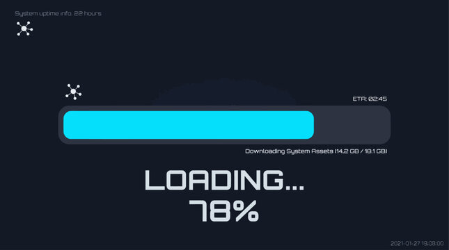 Loading progress bar on screen display.
