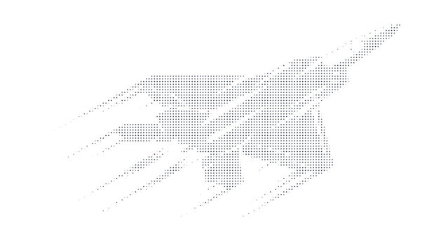 Abstract pixel art rocket ship flying through space illustration design