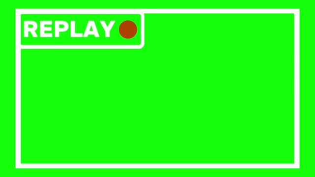 Green screen with replay button for video editing and motion graphics design green screen for video production and special effects