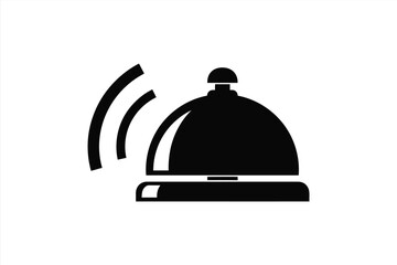 Fototapeta premium Service bell icon, hotel reception desk bell, ringing bell symbol, vector illustration