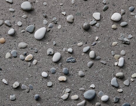 close up of textured gray concrete surface with small stone aggregates
