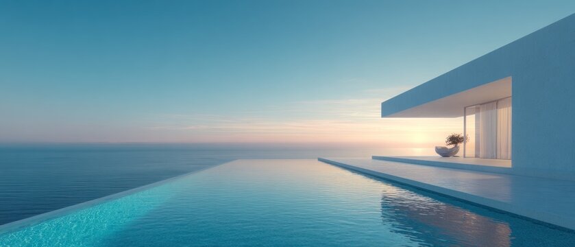 Modern villa with infinity pool and ocean view