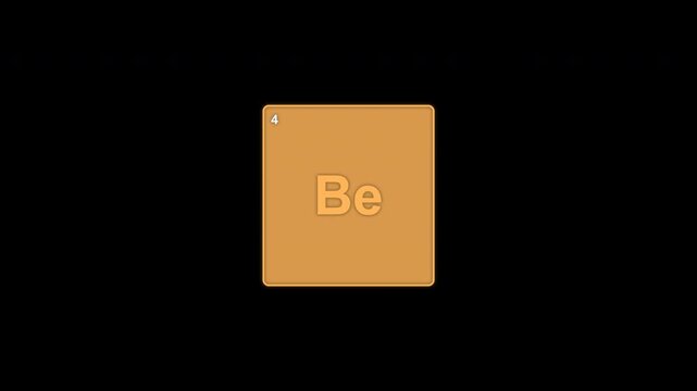 Beryllium Be Periodic Table Element Tile Clean No Text Overlay Alpha Channel 4K