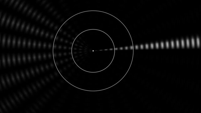 Spinning circles with light beams in a dark space