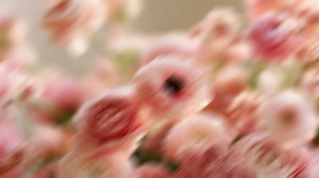 Abstract floral composition creating a soft, warm ambiance, blending elements of optimism, comfort, and fluidity with a vibrant, welcoming atmosphere