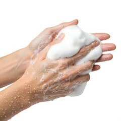 Fototapeta premium Hands washing with soap and water