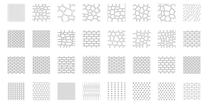 Seamless CAD Hatch Patterns Collection for Architecture, AutoCAD, Construction and Technical Drawings Vector Set