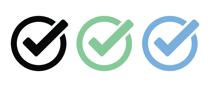 checkmark icon symbol approval badge seal circle glyph flat graphic