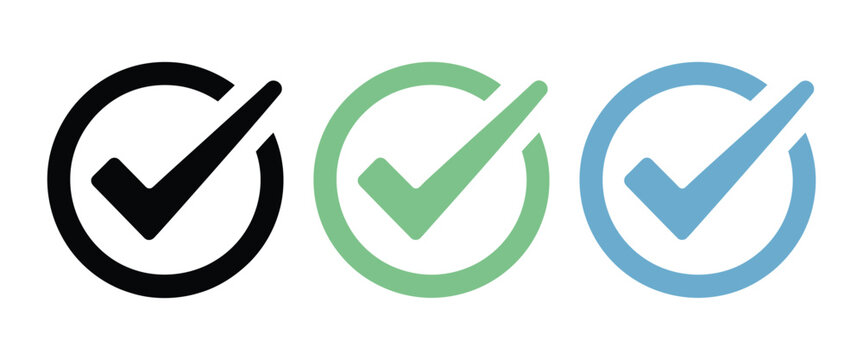 checkmark icon symbol ui status button circle outline minimal vector