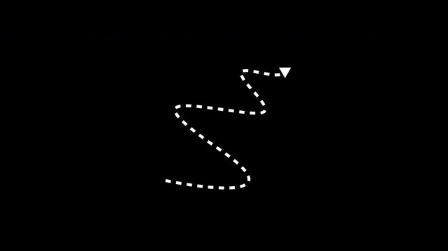 Dotted arrows animation set on alpha channel, white arrows animation, ideal for presentations, tutorials, overlays and motion graphics projects. 4K video
