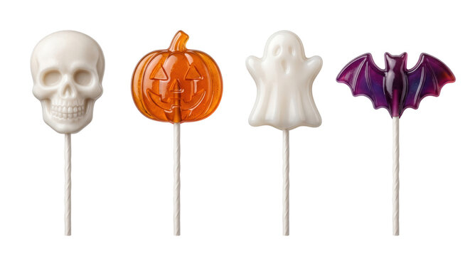 Halloween character lollipop candies on a stick