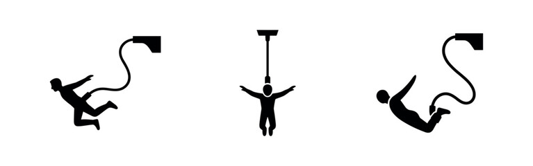 Bungee jumping and active sport icon set © Lili