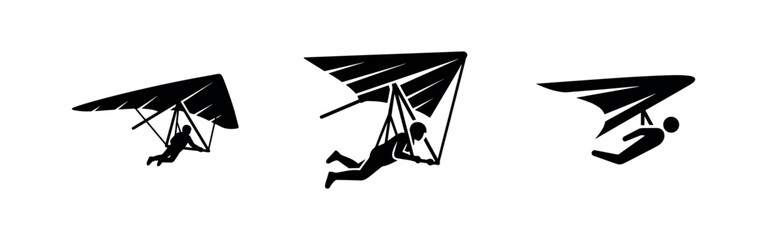 Hang gliding extreme sport icon set © Lili