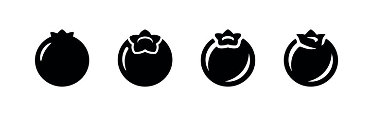 Fototapeta premium Blueberry fruit icon set
