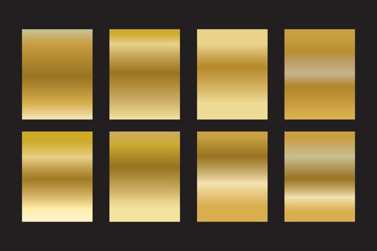 Premium Metallic Gold Gradient Swatch Vector Set for Luxury Design