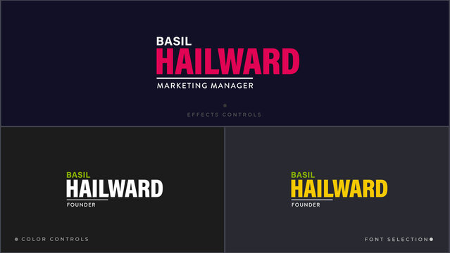 Bold Stacked Name Titles