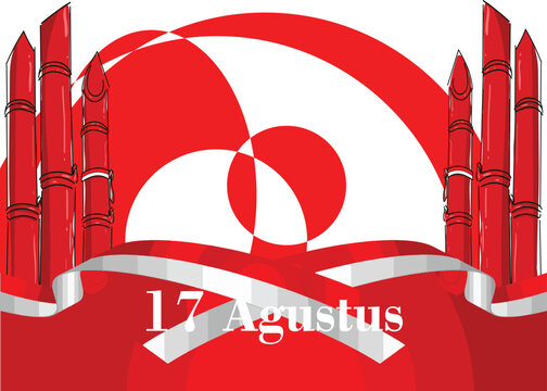 Indonesian Independence Day, August 17 Celebration Red White Vector