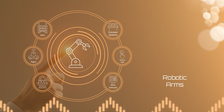 Advanced robotic arms in industrial automation with integration of AI and machine learning for precision manufacturing .