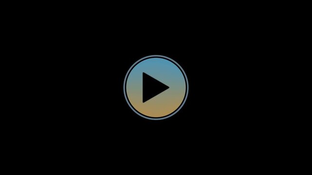 play button icon animated on black background