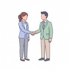 Fototapeta premium Business Handshake Partnership Flat Vector Illustration