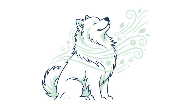 White Samoyed dog shaking off water droplets. Fluffy Arctic breed splashing in playful motion. Happy purebred pet enjoying outdoor freshness.