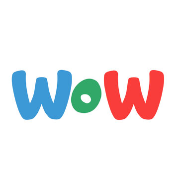 Colorful WOW Text Graphic.