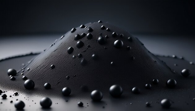black activated carbon particle