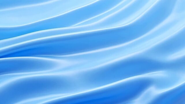 Flowing blue silk waves