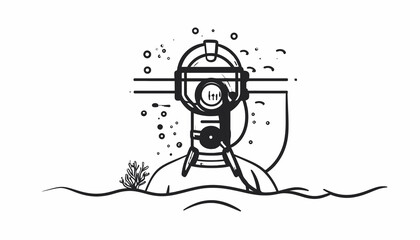 Diver in scuba gear underwater exploration. © bisa