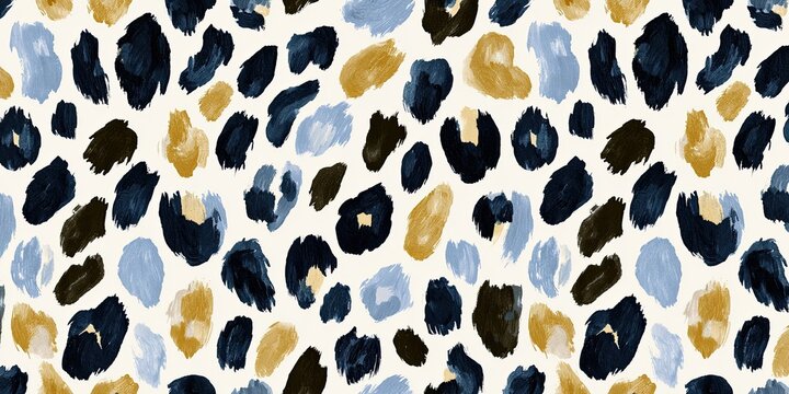 Abstract brushstrokes mimic animal spots in a repeating pattern