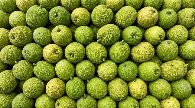 Breadfruits Pattern Background, Full Frame Dense Texture