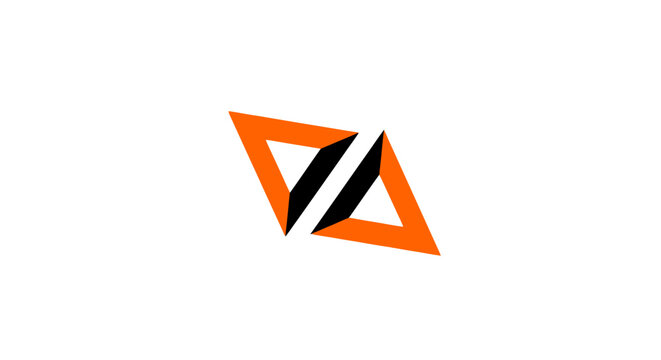Abstract geometric diamond shape with bold stripes design.