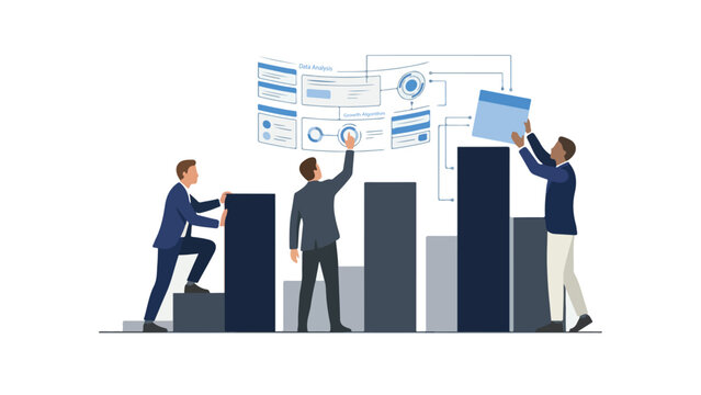 Enterprise Team Optimizing Performance Metrics and Financial Growth Chart Roadmap